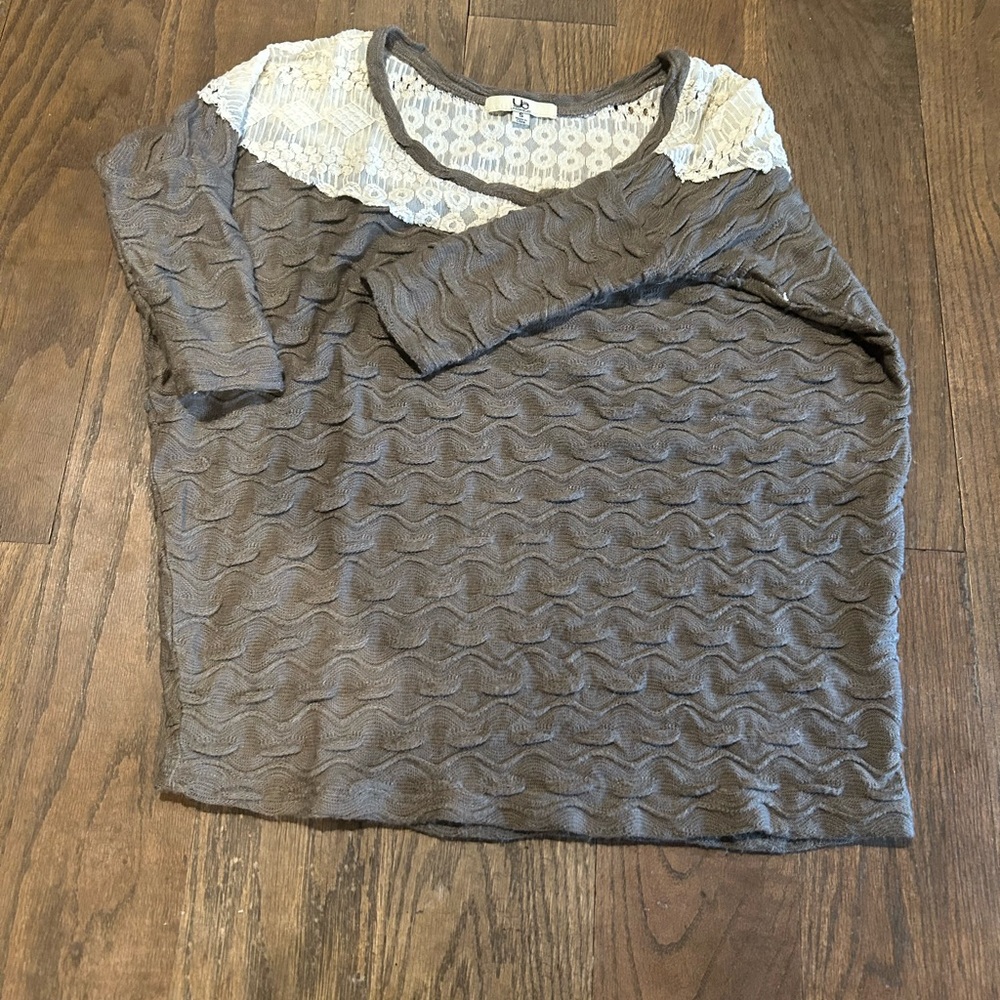 Khaki Lace Accent Women's Sweater